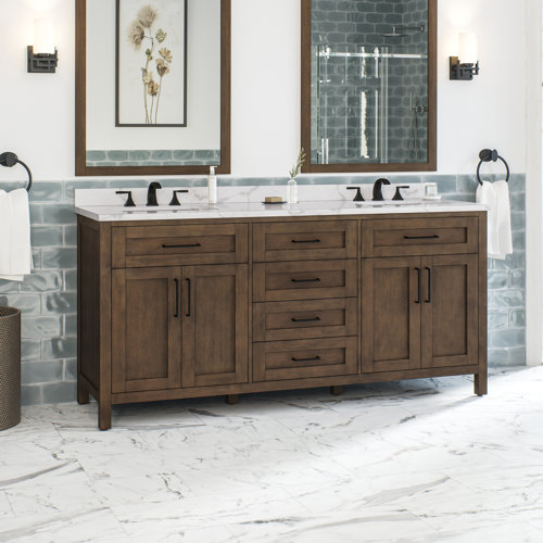 Gracie Oaks Tahoe 72" Double Bathroom Vanity Set & Reviews Wayfair